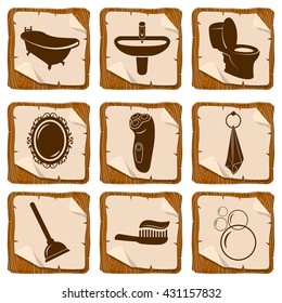 Set of bathroom icons