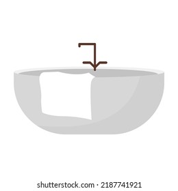 Set of bathroom and toilet interiors in Scandinavian style. Bath and closet rooms with washbasins, sinks, mirrors, shower, cabinets and plants. Flat vector illustration isolated on white background