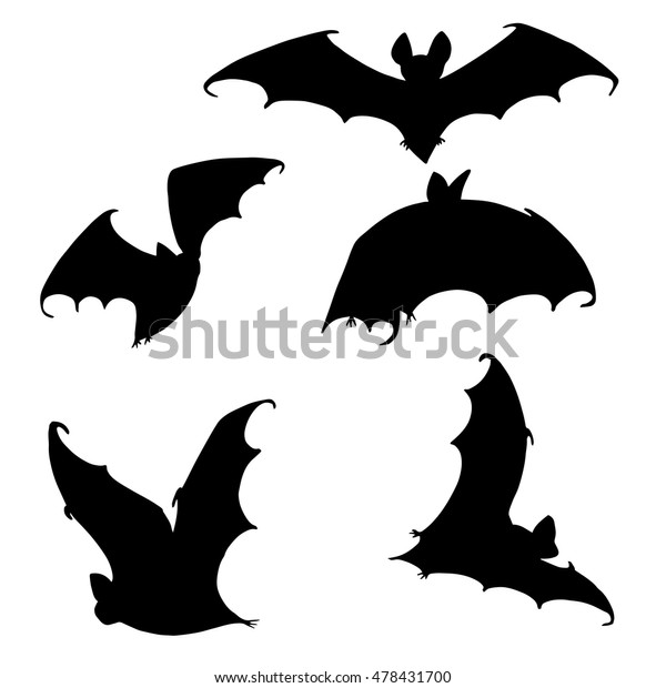 Set Bats Collection Bats Flying Bats Stock Vector (Royalty Free) 478431700