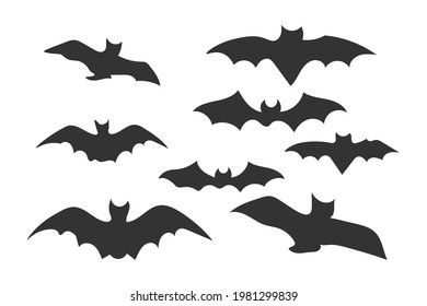 a set of bats. isolated on a white background. vector illustration