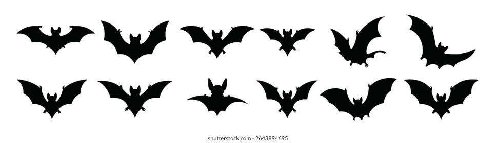 Set of bats vector illustration