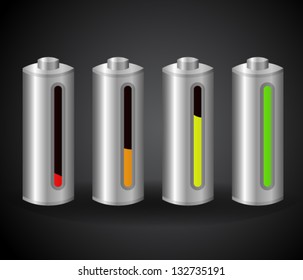 Set of batteries with different energy level