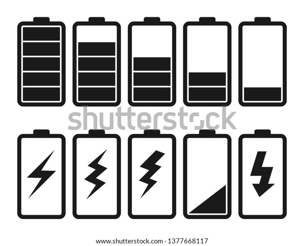 Set Batteries Different Levels Charge Stock Vector (Royalty Free ...