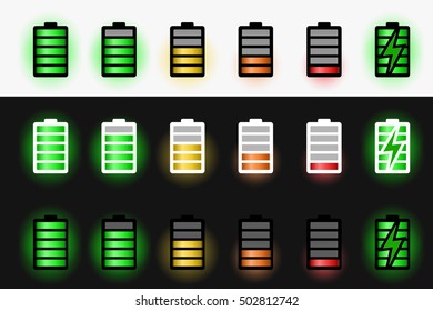 Set of batteries in differrent state