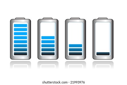 Set of batteries indicating power level