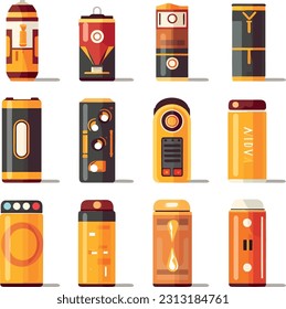 Set of batteries in a minimalistic composition, emphasizing their power and reliability. Conveying the concept of energy and sustainability.