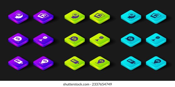Set Battery for camera, Photo, Studio light bulb in softbox, frame and  icon. Vector