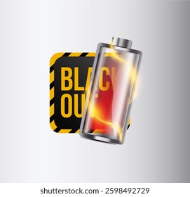 set of battery charge indicators with low and high energy levels isolated on background