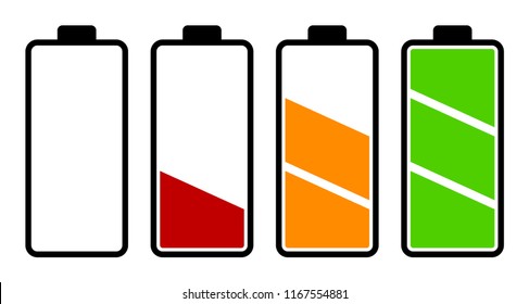 Set of battery charge level indicator
