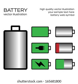 Set Of Battery Charge Level Indicator. Vector illustration. Eps10.