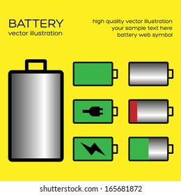 Set Of Battery Charge Level Indicator. Vector illustration. Eps10.