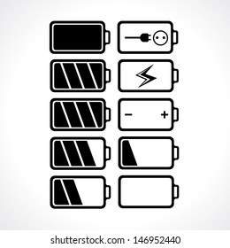 Set of battery charge level indicators vector illustration