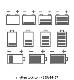 Set of battery charge level indicators.