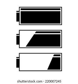 Set of battery charge level indicators. Vector illustration.