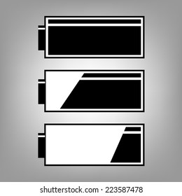 Set of battery charge level indicators. Vector illustration.