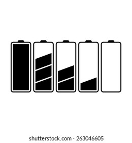 Set of battery charge level indicators.