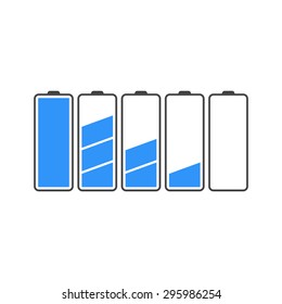 Set of battery charge level indicators.