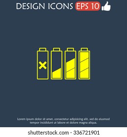 Set of battery charge level indicators. Vector illustration.