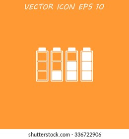 Set of battery charge level indicators. Vector illustration.