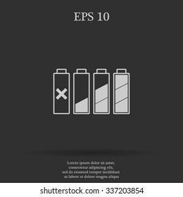 Set of battery charge level indicators. Vector illustration.