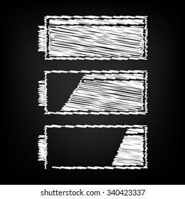 Set of battery charge level indicators. Vector illustration with chalk effect 