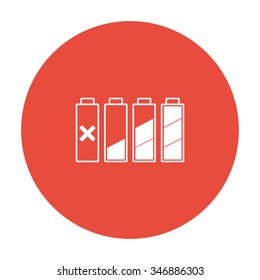 Set of battery charge level indicators. Vector illustration.