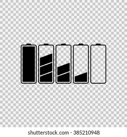 Set of battery charge level indicators.