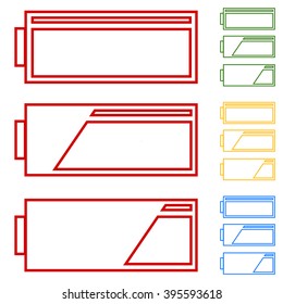 Set of battery charge level indicators