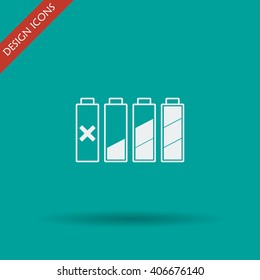 Set of battery charge level indicators. Vector illustration.