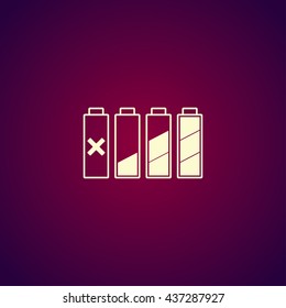 Set of battery charge level indicators. Vector illustration.