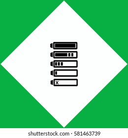 Set of battery charge level indicators  icon Vector design.