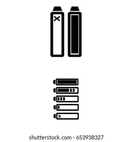Set of battery charge level indicators vector  icon.