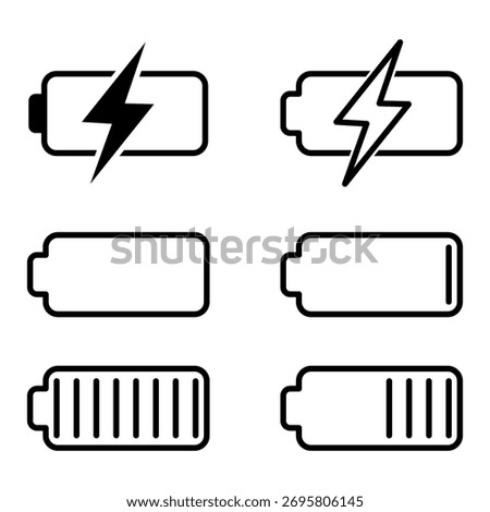 Set of battery Charging icon ,battery charge level