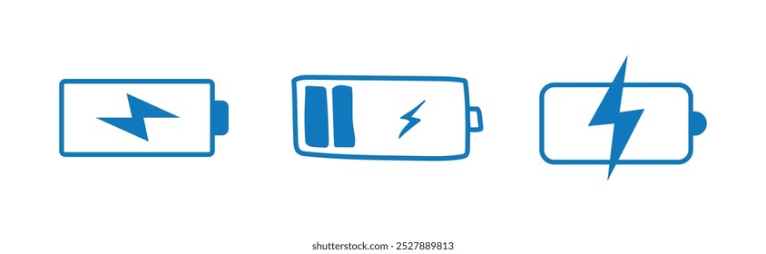 set of battery charging logo icon design illustration. 10%, 20%, 30%, 40%, 50%, 60%, 70%, 80%, 90%, 100%. vector