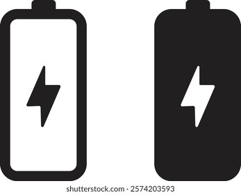   Set of Battery icon vector, collection of symbol battery illustration. isolated on white background.Vector
