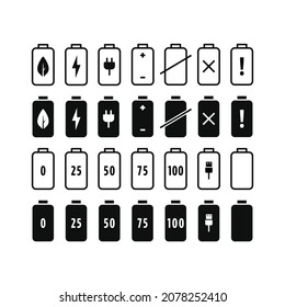 Set of battery icon vector design