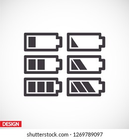 Set of battery icon. Vector  Eps 10 