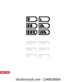 Set of battery icon. Vector  Eps 10 