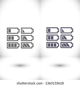 Set of battery icon. Vector  Eps 10 