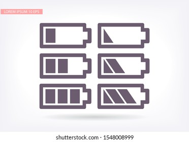 Set of battery icon. Vector Eps 10 . Lorem Ipsum Flat Design
