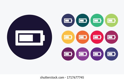   Set of battery icon. Vektorillustration.