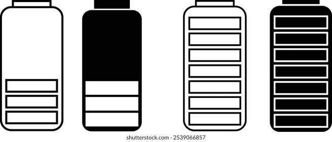 Set of Battery icon vector illustration on white background