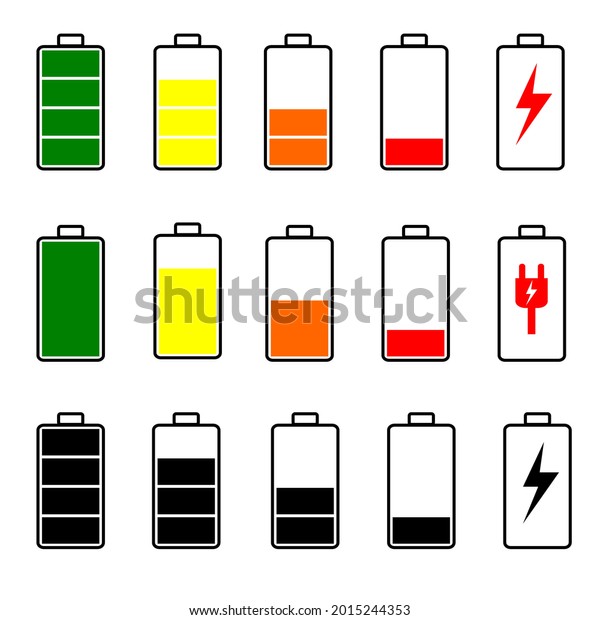 Set Battery Icon Vectors Various Capacities Stock Vector (Royalty Free ...