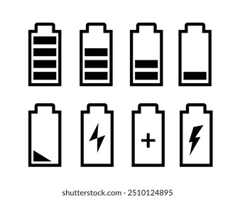 set of battery icons, battery icon set vector design