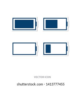 Set of battery icons. Modern icon design.