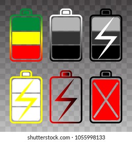 Set of battery icons, Vector.