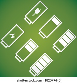 Set of battery icons. Vector