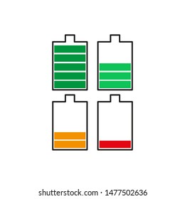 set Battery icons. Vector illustration