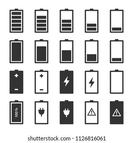Set battery icons vector image