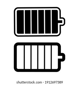 set of battery indicator icon vector isolated on white background EPS 10